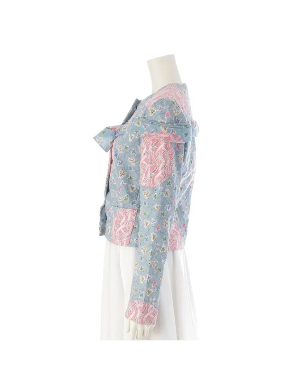 Dior Cotton Galliano Era Trim All Over Pattern Denim Jacket